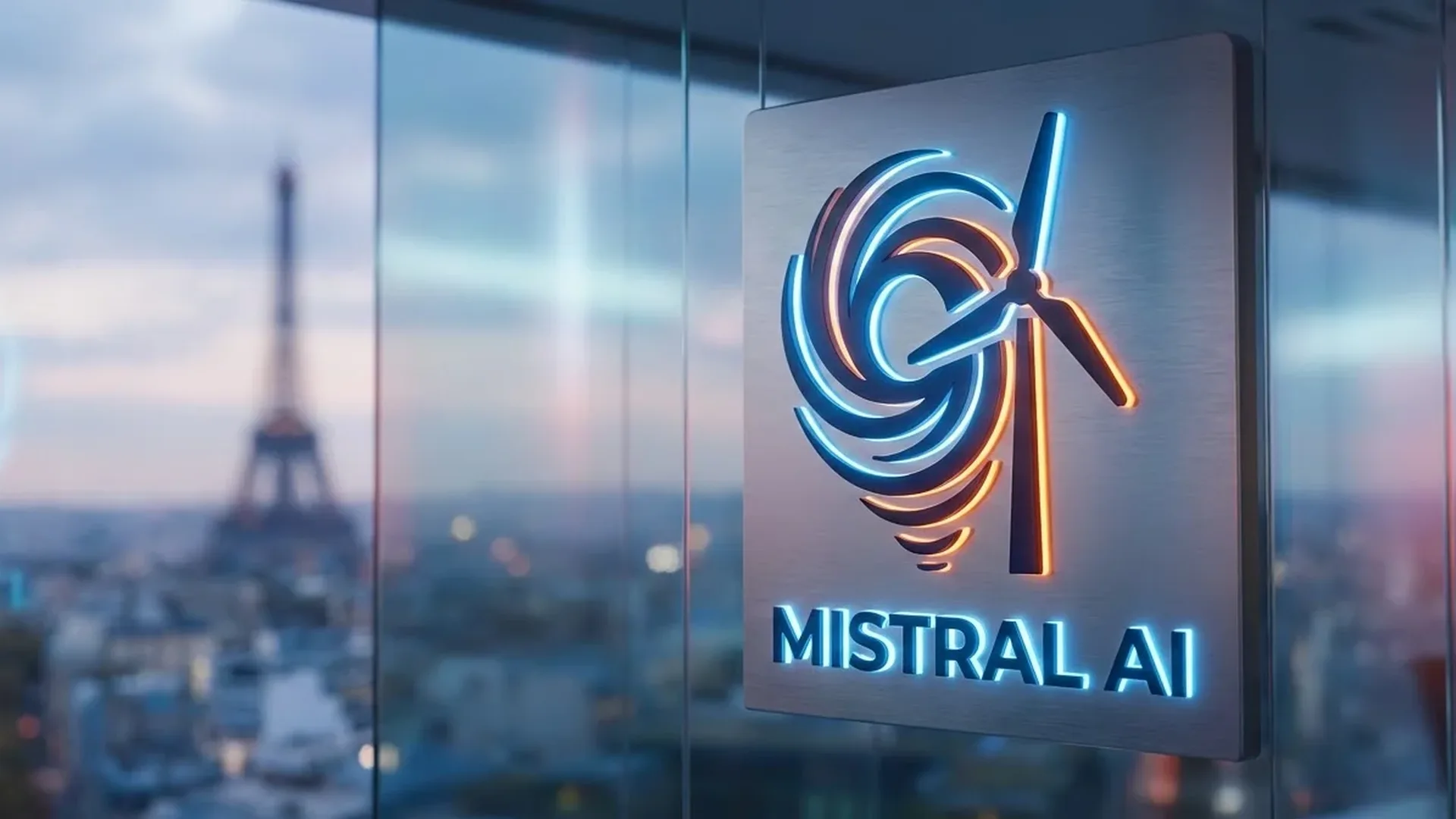 Logotipo de Mistral AI con sede en París, la startup francesa que desafía a ChatGPT con modelos de IA abiertos