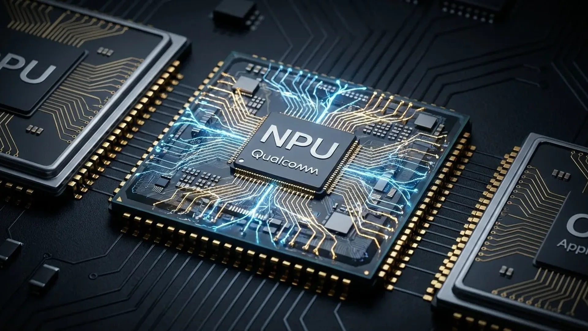 Arquitetura interna de um chip NPU moderno mostrando núcleos de processamento neural