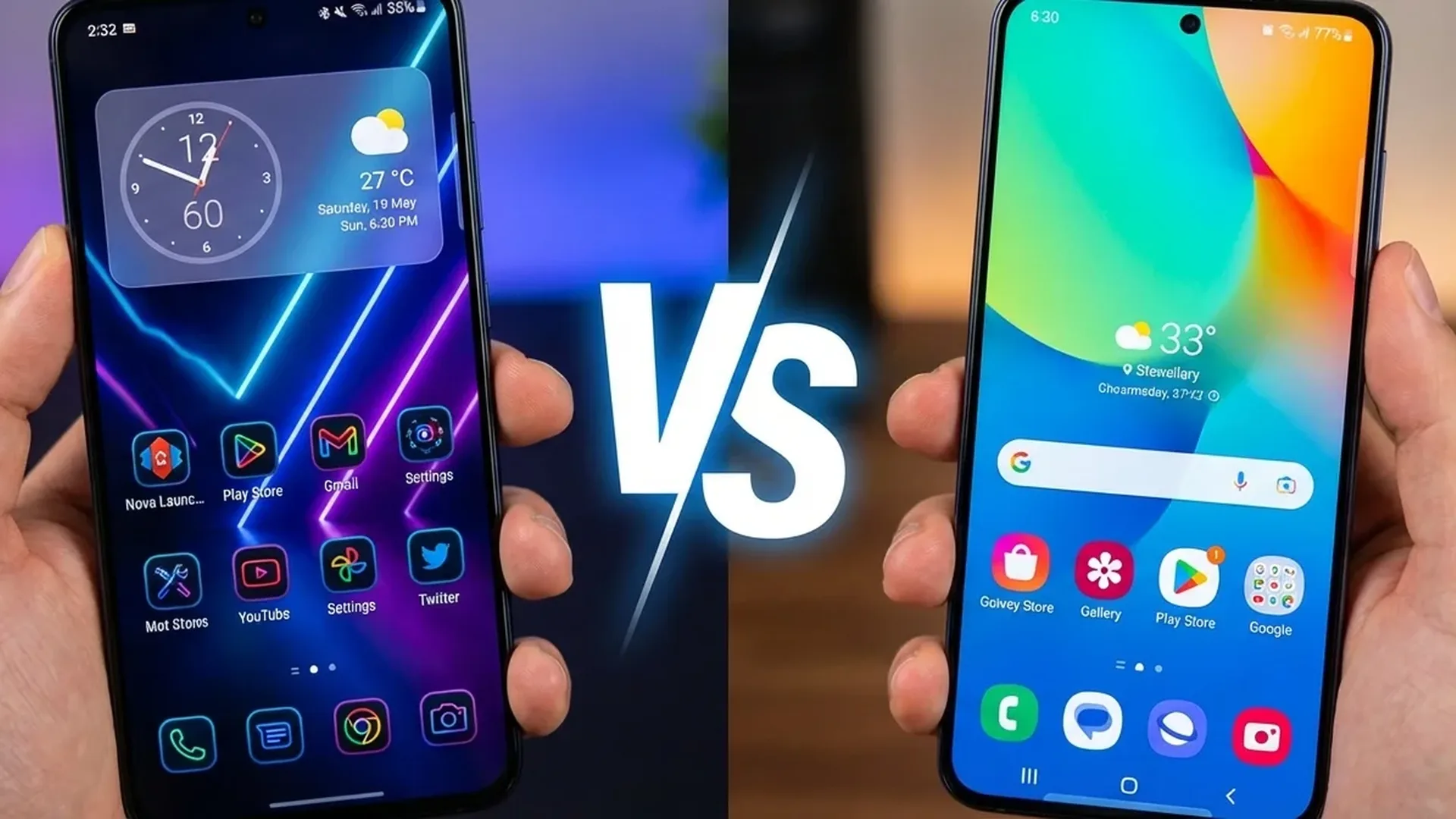 Σύγκριση Nova Launcher και One UI Home interface με χαρακτηριστικά εξατομίκευσης