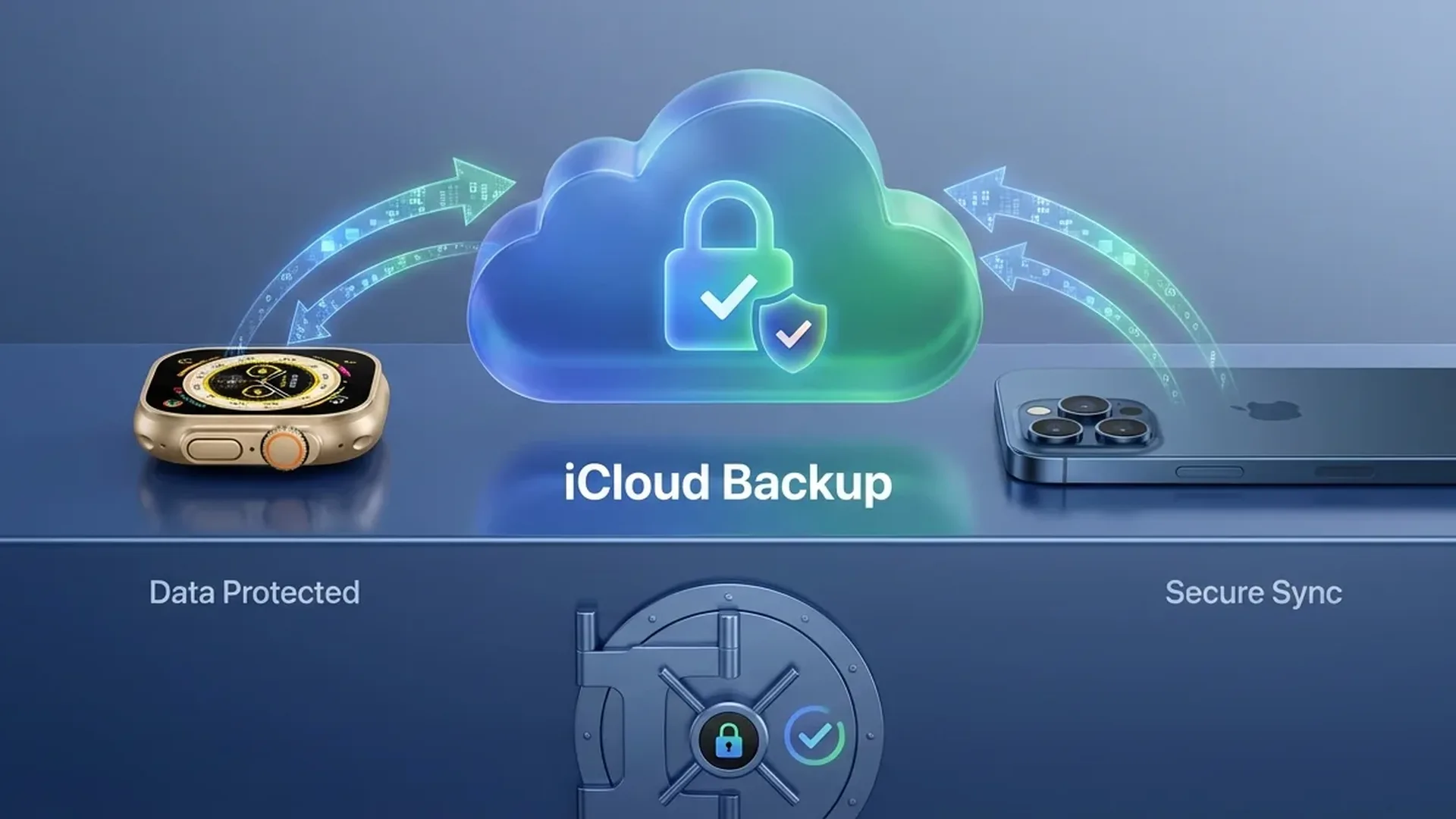 Οθόνη Apple Watch με επιλογές backup και αντιγράφων ασφαλείας στην εφαρμογή Watch