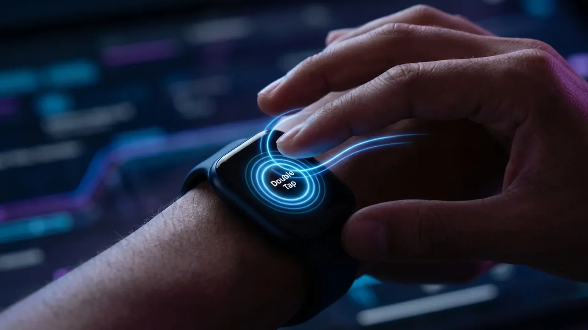 Χειρονομία Double Tap σε Apple Watch με δείκτη και αντίχειρα
