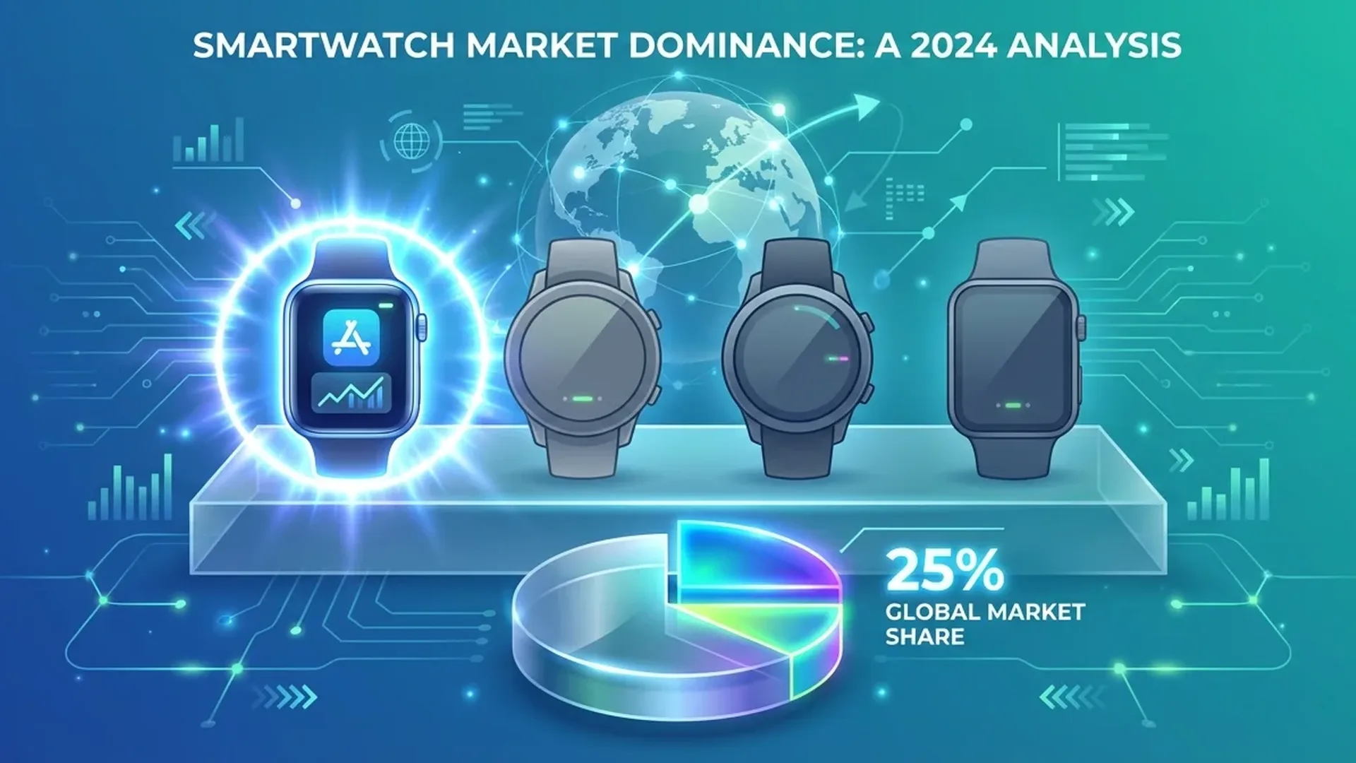 Γράφημα μεριδίου αγοράς Apple Watch - 1 στα 4 smartwatches παγκοσμίως είναι Apple