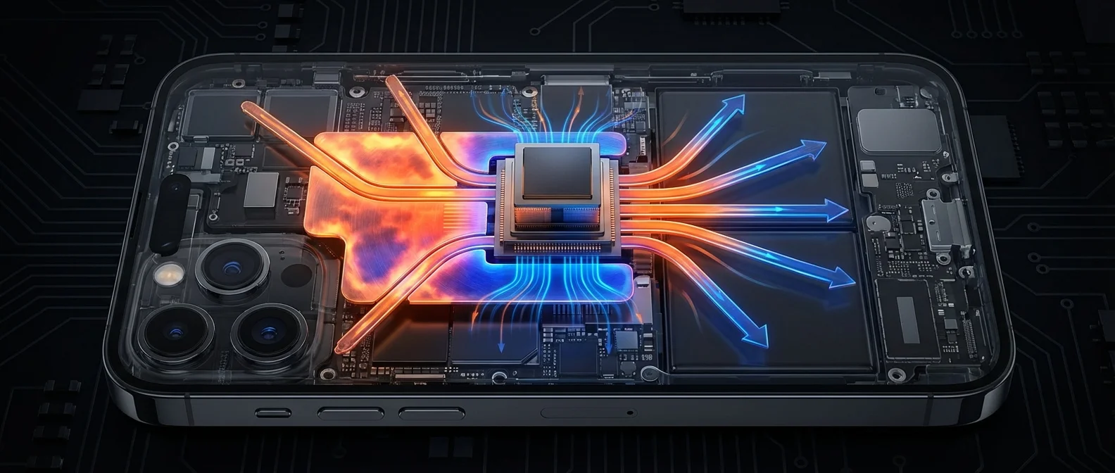 iPhone 18 Pro Max με vapor chamber 2ης γενιάς - σχεδιαστικό διάγραμμα θερμικής διαχείρισης