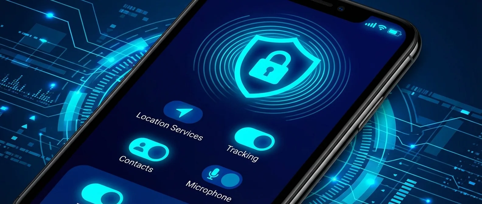 Interface das definições de privacidade no iPhone mostrando as 9 configurações essenciais para proteção máxima