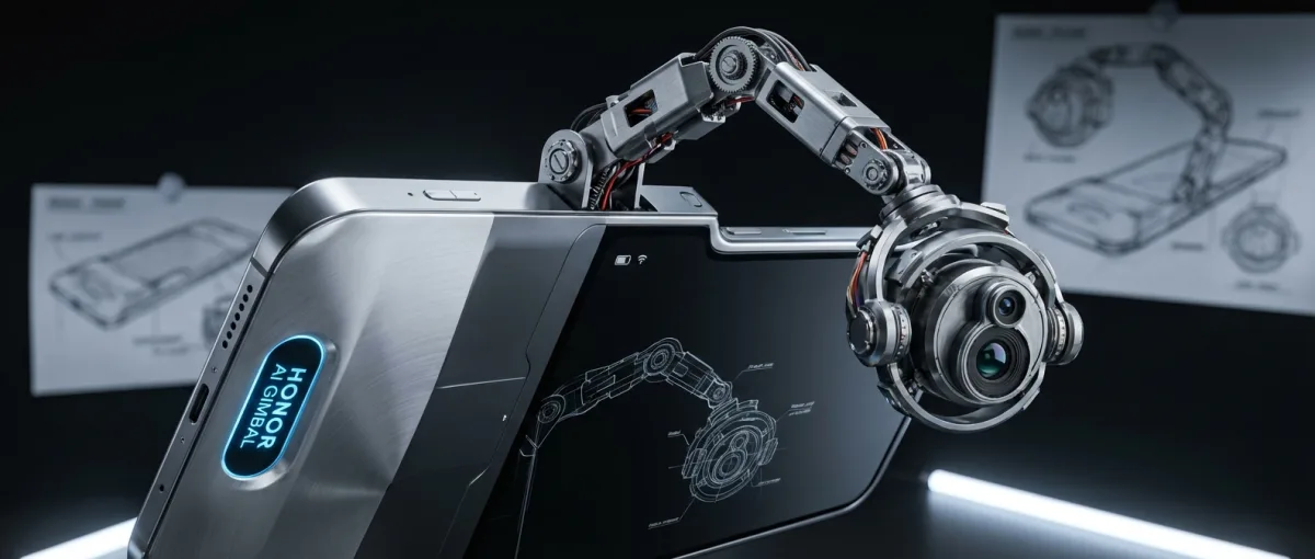 Honor Robot Phone prototype showcasing gimbal camera technology and autonomous movement capabilities
