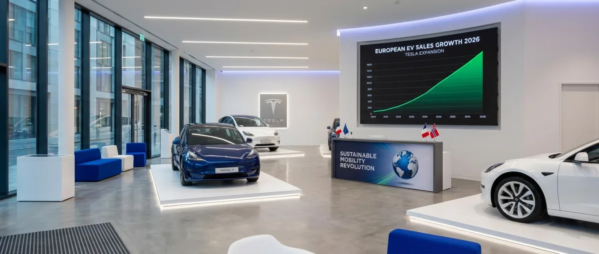 Γράφημα αύξησης πωλήσεων Tesla στην Ευρώπη το 2026 με στατιστικά στοιχεία