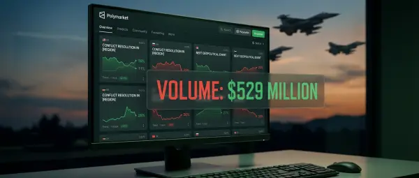 Polymarket: $529 Εκατ. Στοιχήματα Πολέμου