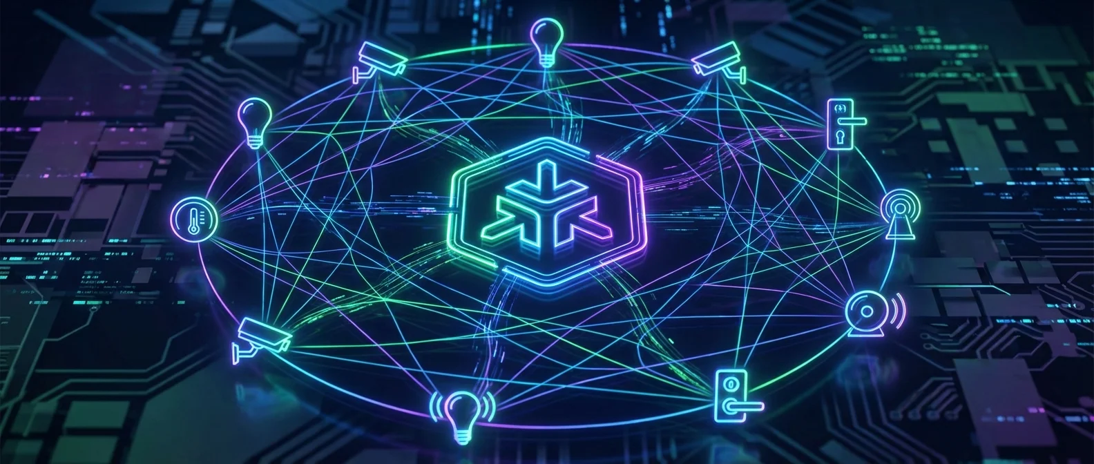 Matter Protocol logo και διάγραμμα συμβατότητας με Apple Home, Google Home και Amazon Alexa