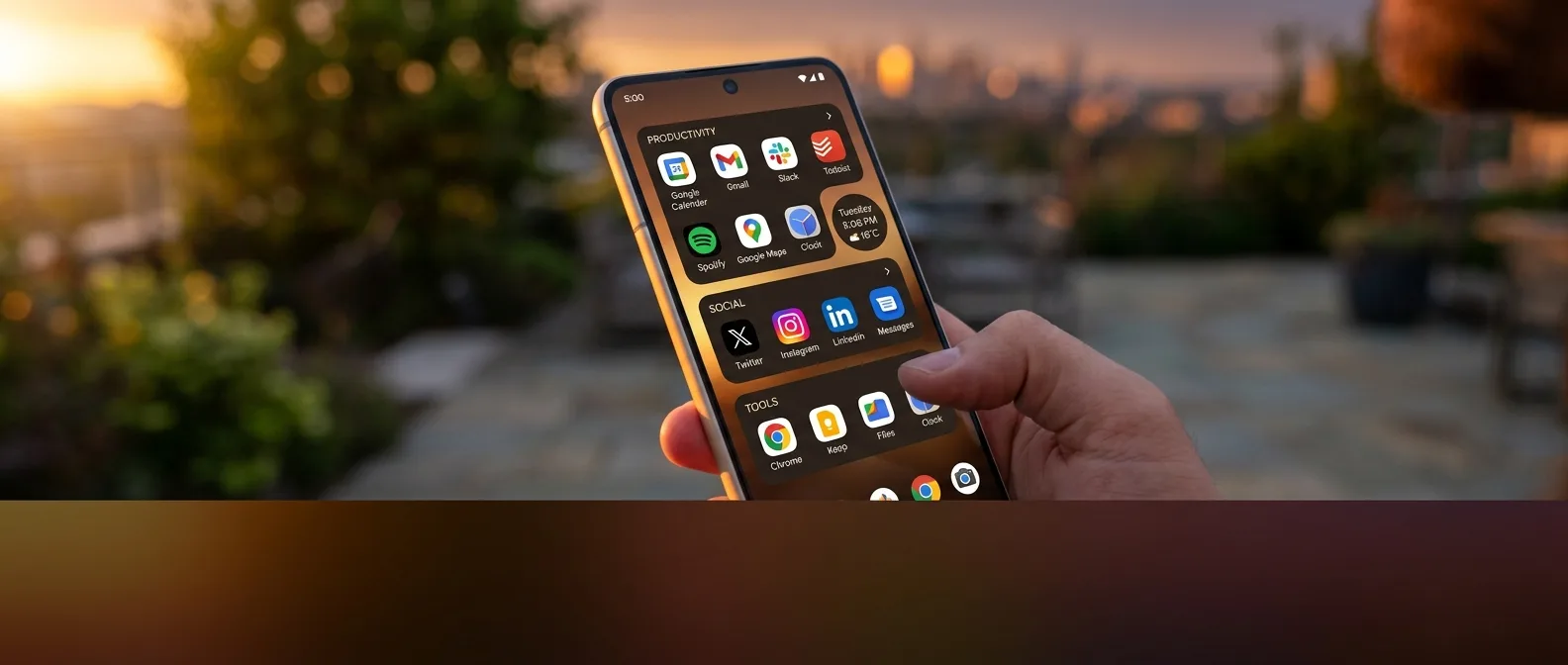 Android App Shortcuts στην αρχική οθόνη με οργανωμένες εφαρμογές για εξοικονόμηση χρόνου