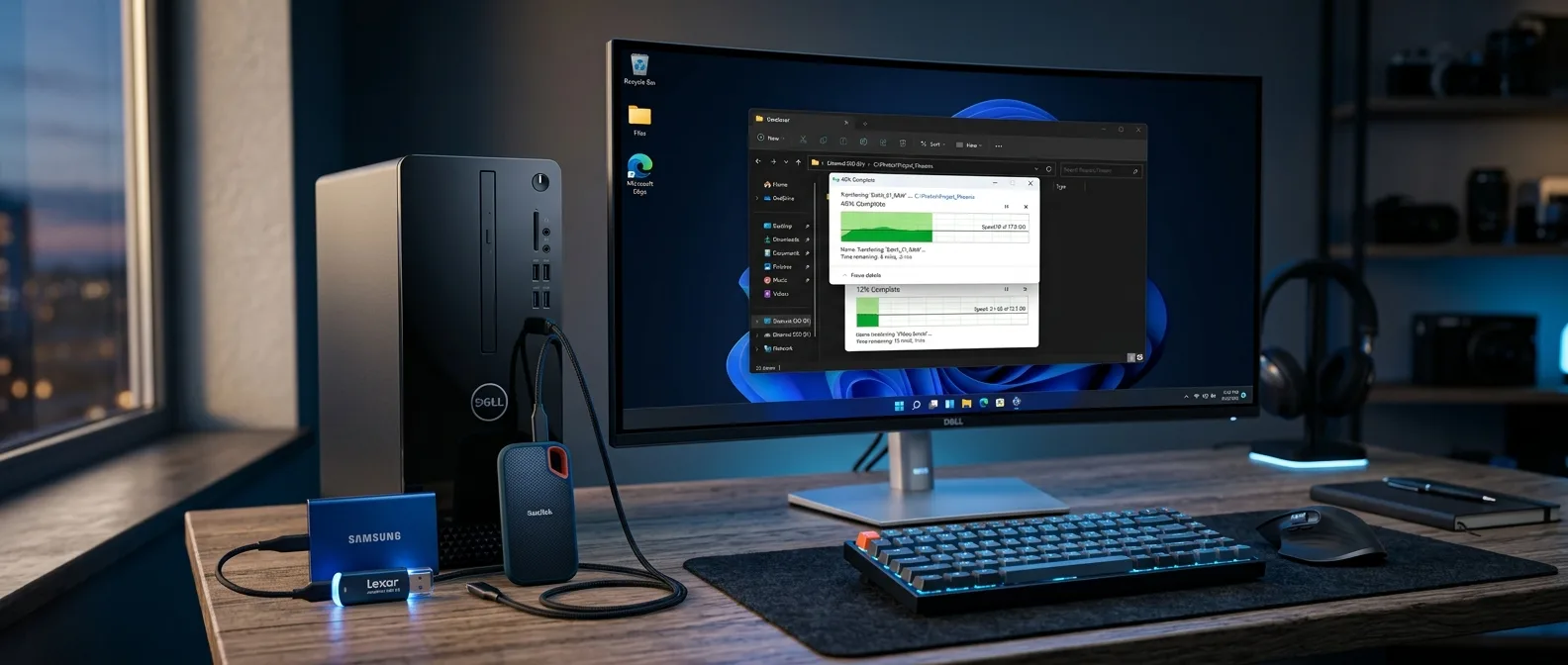 Σύγκριση ταχύτητας μεταφοράς αρχείων σε Windows 11 πριν και μετά τις βελτιστοποιήσεις